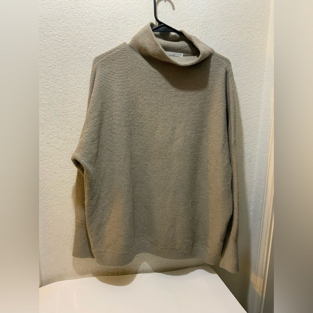 Chelsea & Theodore Turtleneck Sweater Ribbed Design Textured Lightweight XL